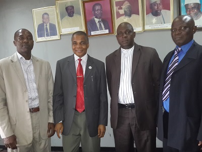 (L-r): Shonde Dotun, assistant general manager and head, Licensing/Renewal, Simon Emeje, senior assistant postmaster-general (SAPMG) and head of Courier Regulatory Department, Andrew Ebiloma, assistant general manager and head, Enforcement and Raphael Kehinde Olabaji, head, Internal Audit, all of the Courier Regulatory Department of NIPOST, during a press conference on the 3rd Nigerian Courier Summit held in Lagos on Thursday.